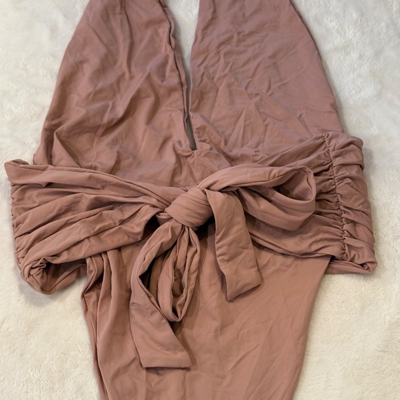 New! RIOT SWIM Milli One-Piece Halter Swimsuit Pink Mauve 31693 - Picture 6 of 11